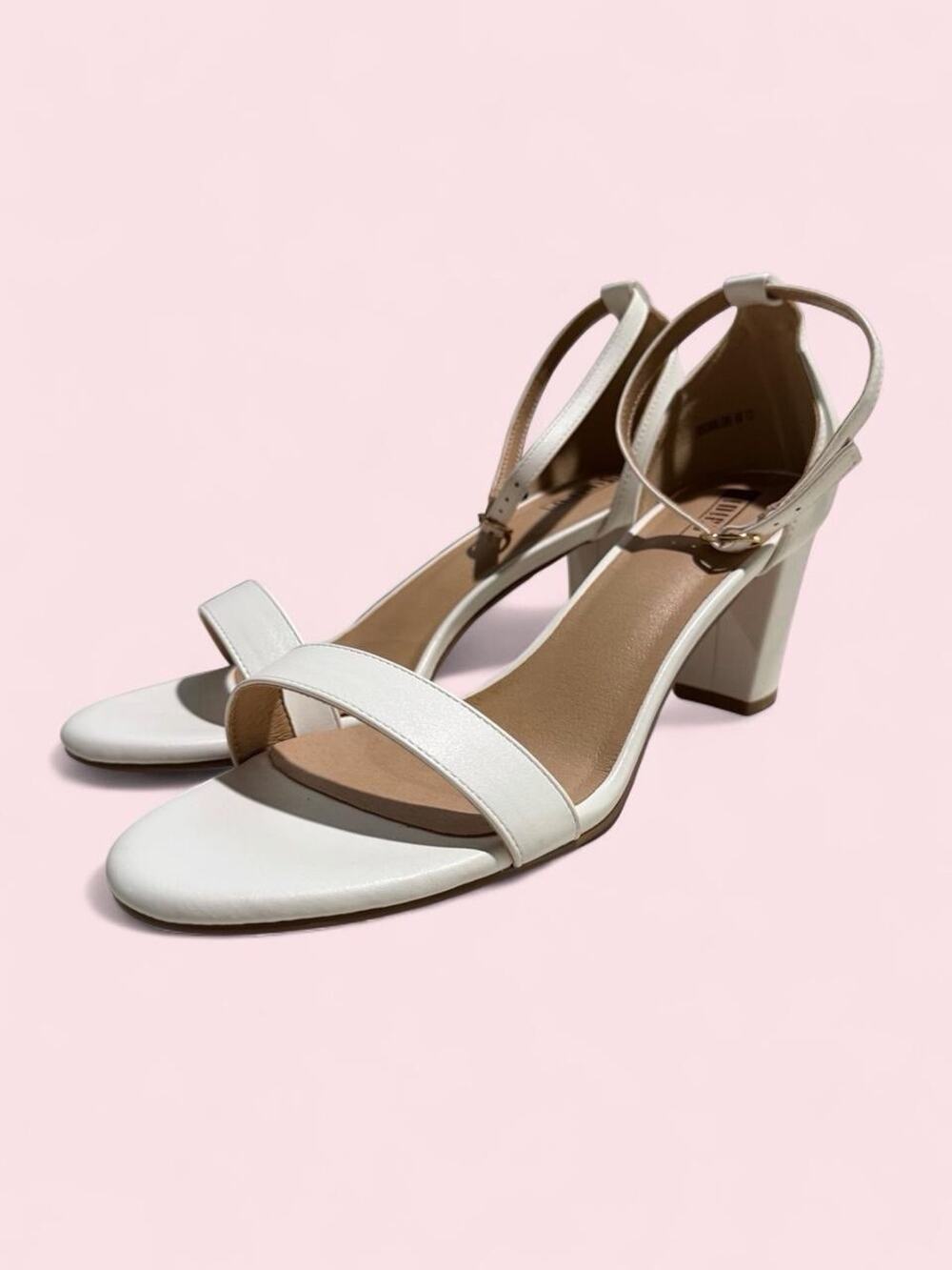 IDIFU Women's White Heels Size 12 Shoes. NEW